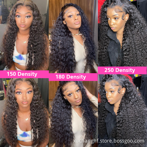 Cheap Factory wholesale Hd Transparent Full Lace Front Wig Raw Brazilian Deep Wave Virgin Human Hair Lace Frontal Wig Vendor